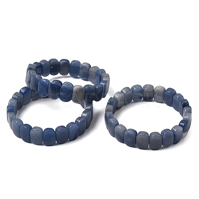 Natural Blue Aventurine Beaded Stretch Bracelets for Women Men BJEW-D461-02A-1