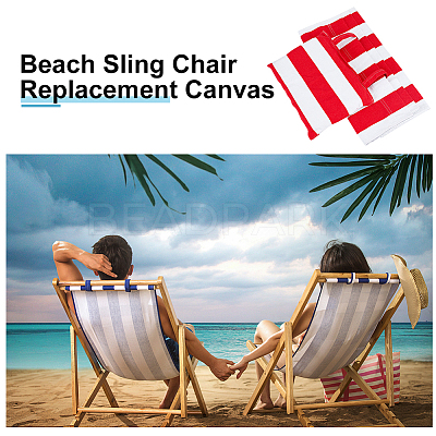 Canvas Cloth Beach Lounge Chair Cover with Pillows AJEW-WH0342-54A-1
