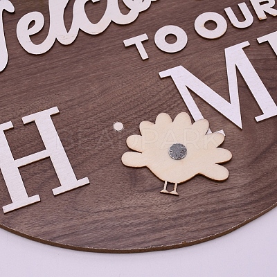 Natural MDF Board Door Hanging Decoration for Front Door Decoration HJEW-SZC0001-01-1