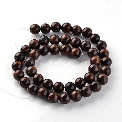 Natural Bronzite Round Beads Strands G-E330-8mm-03-1