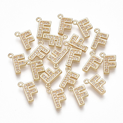 Brass Cubic Zirconia Charms KK-S348-330F-1