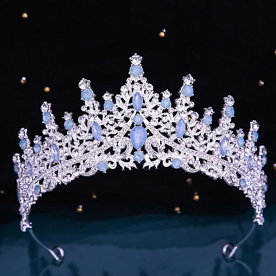 Alloy Rhinestone Crown Hair Bands for Woman Girls PW-WGB2F57-09-1