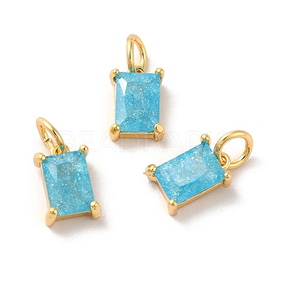 Real 18K Gold Plated Brass Micro Pave Cubic Zirconia Pendants X-KK-M243-08G-04-1