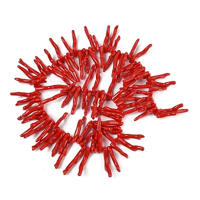 Opaque Acrylic Imitation Coral Beads Strands X-SACR-P033-01A-06-1