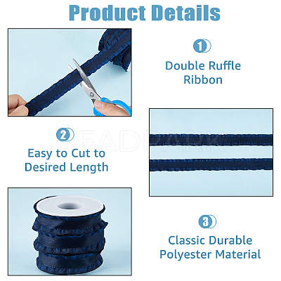 10 Yards Polyester Pleated Edged Ribbon for Clothing Decoration DIY-FI0001-13C-1