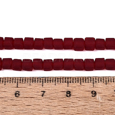 Transparent Frosted Glass Beads Strands GLAA-N072-01A-A16-1