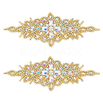 Rhombus Iron on Rhinestone Appliques DIY-WH0304-975B-1