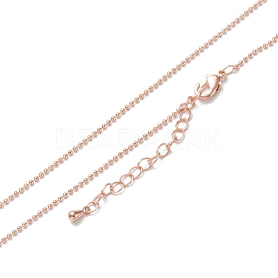 Brass Ball Chain Necklaces X-NJEW-K123-02RG-1