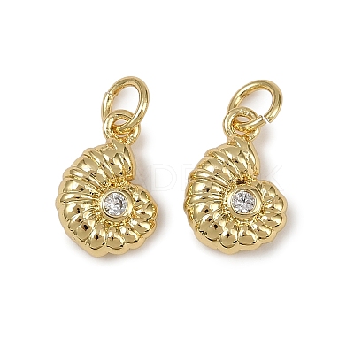 Brass Micro Pave Cubic Zirconia Pendants KK-I358-065G-04-1
