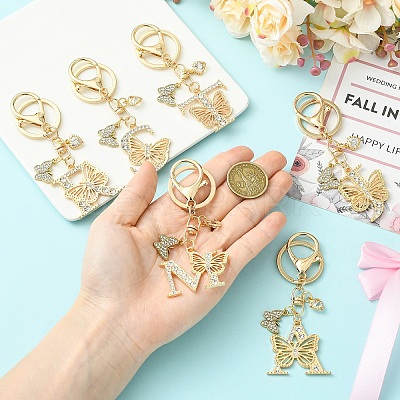 Alloy Rhinestone & Iron Keychain KEYC-YW00279-02-1