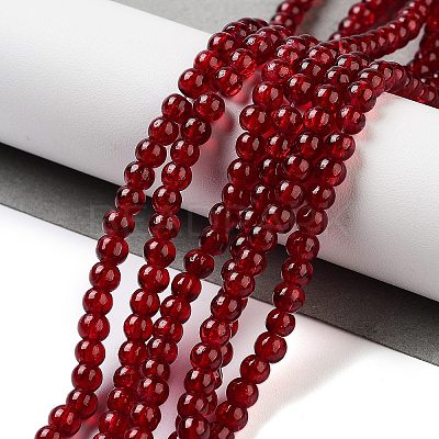 Crackle Glass Beads Strands CCG-Q001-4mm-18-1