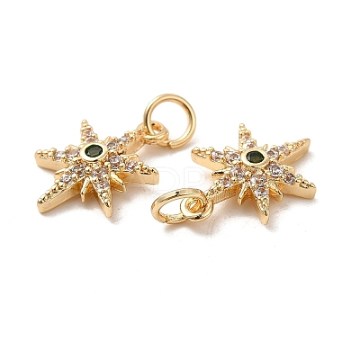 Rack Plating Brass Micro Pave Cubic Zirconia Pendants KK-E081-10G-1
