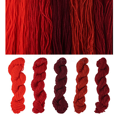 5 Skeins 5 Colors Red Color Theme Acrylic Fiber Yarn OCOR-TA0003-19A-1