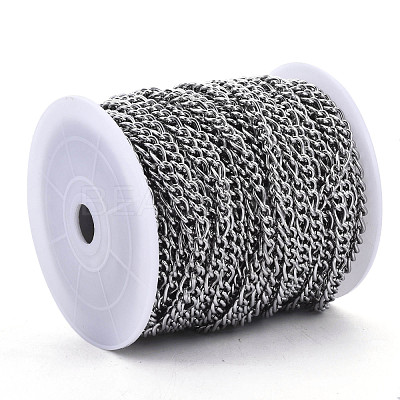 Tarnish Resistant 304 Stainless Steel Curb Chains CHS-N001-05P-1