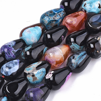 Natural Fire Crackle Agate Beads Strands X-G-S359-248-1