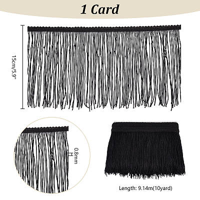10 Yards Polyester Tassel Ribbon OCOR-WH0078-133-1