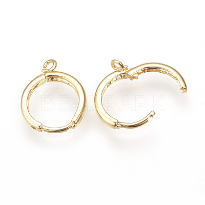 Brass Huggie Hoop Earring Findings KK-R058-143G-1
