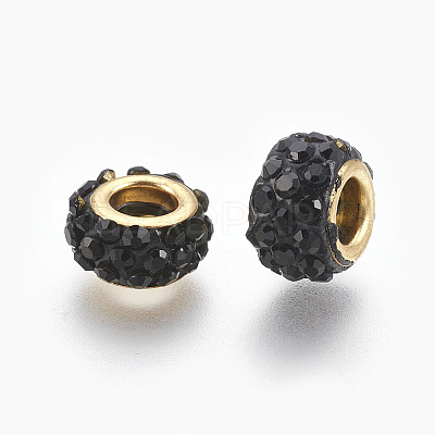 Handmade Polymer Clay European Beads CLAY-O002-01G-C-1