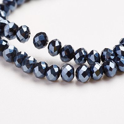 Electroplate Glass Beads Strands X-EGLA-D020-3x2mm-35-1