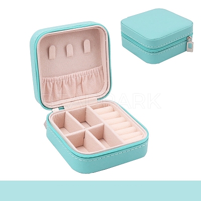 Square PU Leather Jewelry Set Box PAAG-PW0012-05A-1