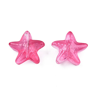 Transparent Spray Painted Glass Beads GLAA-N035-027-C04-1