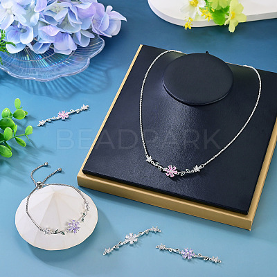 3Pcs 3 Colors Brass Pave Cubic Zirconia Connector Charms KK-TA0008-71S-1