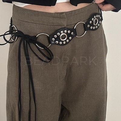 Alloy with Imitation Leather Eye Link Knot Tie Chain Belts for Women FS-WG2C858-01-1