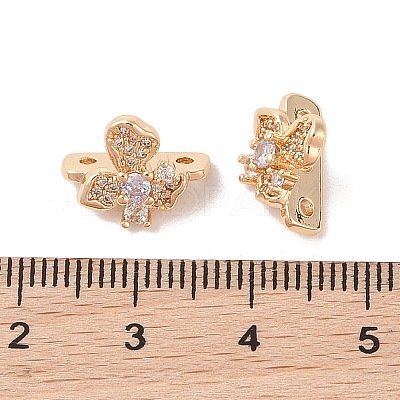 Brass Micro Pave Cubic Zirconia Slide Charms KK-B100-059G-01-1