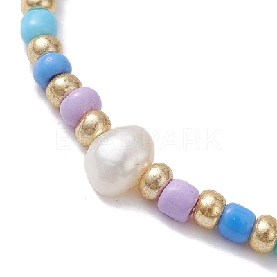 Rainbow Style Glass Seed Beads Braided Bead Bracelets for Women BJEW-JB10064-1