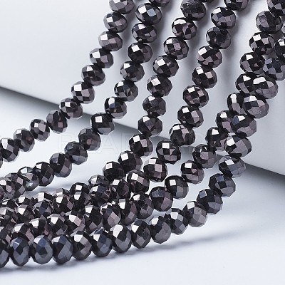 Electroplate Transparent Glass Beads Strands X-EGLA-A034-T10mm-UA08-1