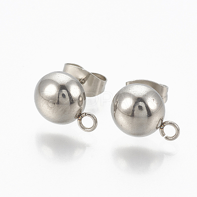 Non-Tarnish 201 Stainless Steel Stud Earring Findings X-STAS-Q225-16A-6mm-1