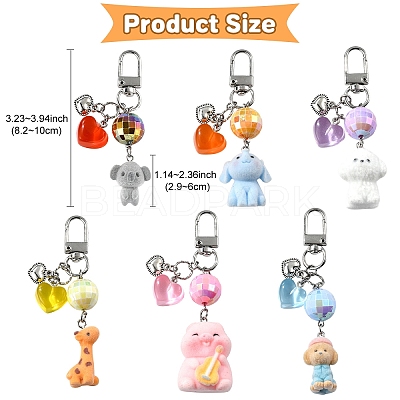 Animals Resin & Acrylic Pendant Decorations KEYC-YW00189-01-1