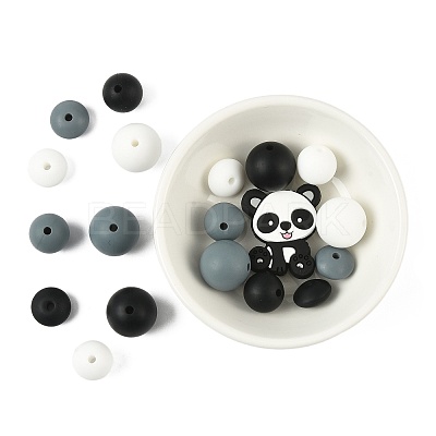 40Pcs 10 Styles Silicone Beads SIL-FS0001-27B-1