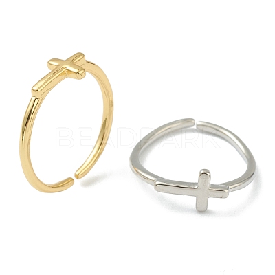Brass Cuff Rings RJEW-L100-005-1