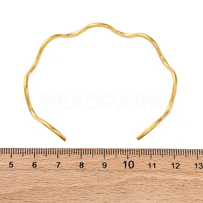 304 Stainless Steel Cuff Bangle for Women BJEW-C076-05G-1