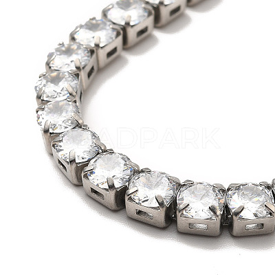 Clear Cubic Zirconia Tennis Necklace NJEW-E038-10B-P-1