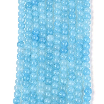 Ombre Effect Dyed Crackle Glass Beads Strands GLAA-Q106-01A-B05-1