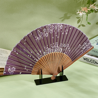 Acrylic Chinese Fan Display Stands ODIS-WH0007-76B-1