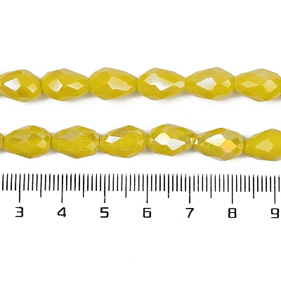 Opaque Solid Color Electroplate Glass Beads Strands EGLA-N013-P8mm-B06-1