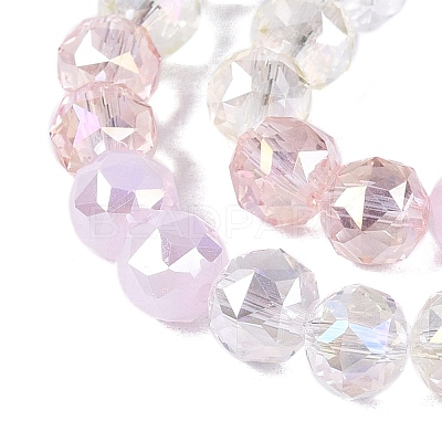 Electroplate Imitation Jade & Opaque & Transparent Glass Beads Strands EGLA-Q135-8MM-A01-1