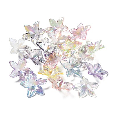 UV Plating Transparent Acrylic Bead Caps MACR-K356-15B-1