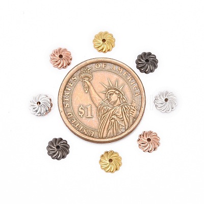 Brass Flower Bead Caps X-KK-O043-02-1