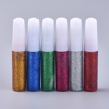 6 Colors Glitter Powder Glue Set for Kids AJEW-WH0114-11-1