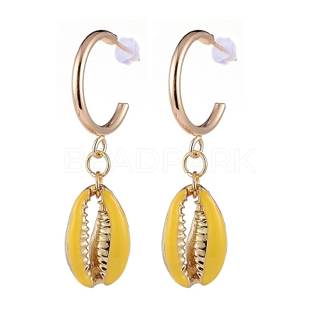 Brass Dangle Stud Earrings EJEW-JE04111-02-1