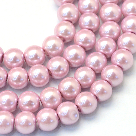 Baking Paint Pearlized Glass Pearl Round Bead Strands HY-Q003-10mm-47-1