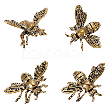 Brass Figure Bees Display Decorations DJEW-WH0015-153-1