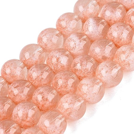 Transparent Half Spray Painted Glass Beads Strands GLAA-Q110-02A-06-1