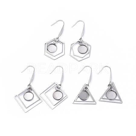 Non-Tarnish Stainless Steel Dangle Earrings AJEW-JB00503-M-1