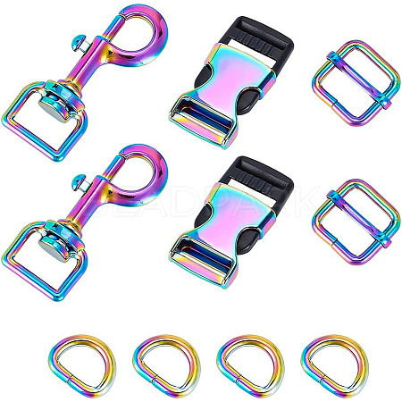 BENECREAT 10Pcs 4 Style Alloy Buckles FIND-BC0003-35-1