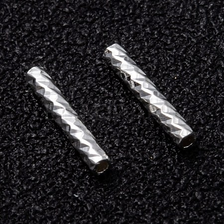 Corrugated Brass Tube Beads KK-H759-28A-S-1
